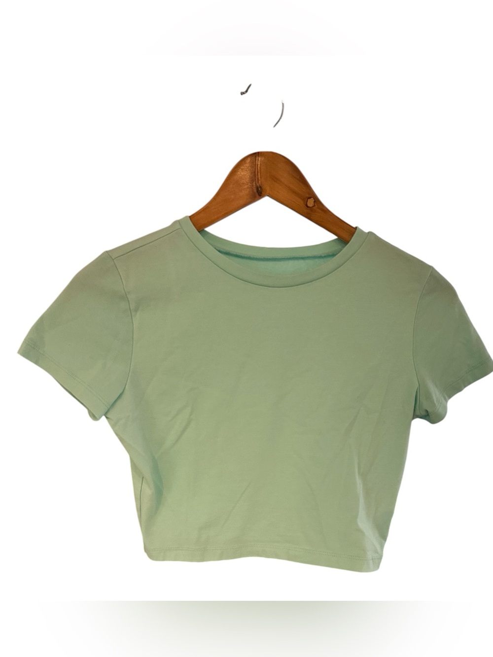 Juniors light aqua crop-top